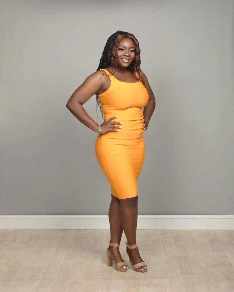 Yellow sleeveless Bandage dress